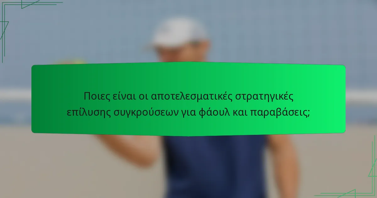 Ποιες είναι οι αποτελεσματικές στρατηγικές επίλυσης συγκρούσεων για φάουλ και παραβάσεις;