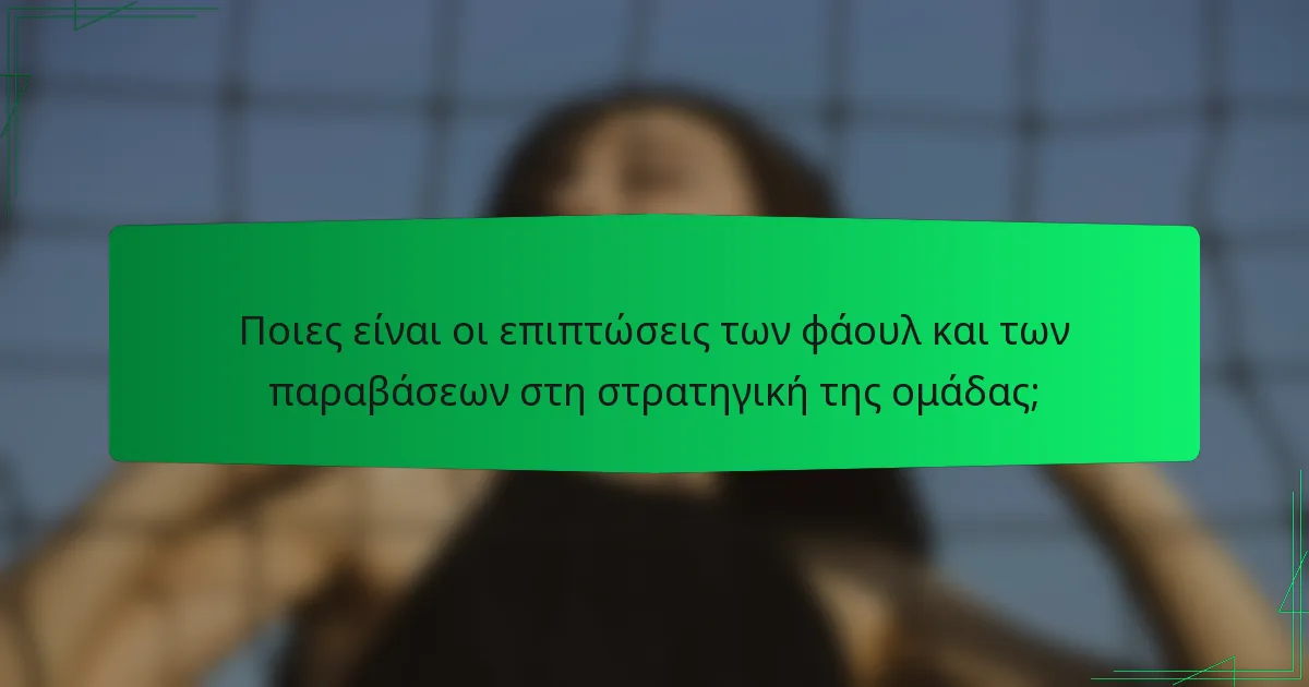 Ποιες είναι οι επιπτώσεις των φάουλ και των παραβάσεων στη στρατηγική της ομάδας;