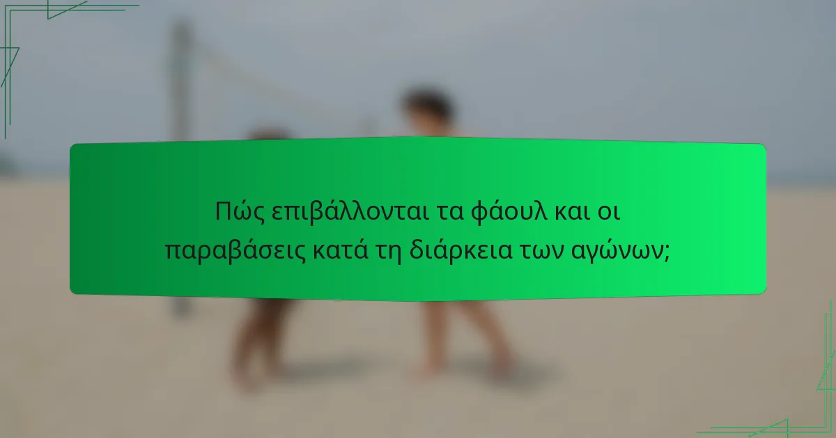 Πώς επιβάλλονται τα φάουλ και οι παραβάσεις κατά τη διάρκεια των αγώνων;